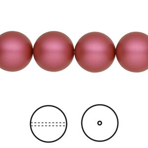Pearl 10pk mulberry pink, Crystal Passions&reg; 12mm round 5810
