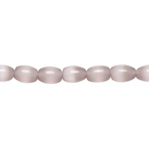 Bead, cat's eye glass (fiber optic glass), lavender, 7x5mm-8x6mm oval, quality grade. Sold per 15-1/2" to 16" strand.