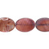 Mother-of-pearl shell 1pkg1, flat oval bead 15 inch rhubarb 17x13mm-18x14mm image number 0