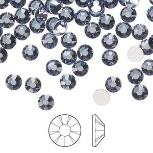 Flat back 144pk denim blue foil back, Preciosa MAXIMA Czech crystal hotfix rhinestone 4.6-4.8mm chaton rose round SS20