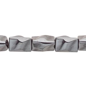 Hemalyke&trade; 1pkg1, textured triangular tube bead 15.5-16 inch 12x8mm