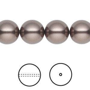 Pearl 10pk brown, Crystal Passions&reg; 12mm round 5810