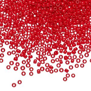 Seed bead, TOHO BEADS&reg;, glass, pkg/50g, #11 round, opaque cherry red (TR-11-45A).