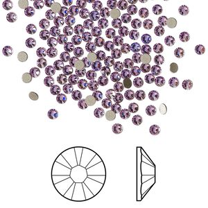 Flat back 144pk crystal vitrail light foil back, Crystal Passions&reg; 2.1-2.3mm rose round SS7 2058