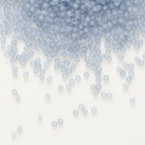 Seed bead, Delica&reg;, glass, pkg/250g, #11 round, translucent matte glazed luster shadow grey (DB-0381).