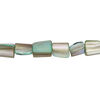 Mother-of-pearl shell 1pkg1, triangle tube bead 15 inch light teal green 6x5mm-10x8mm image number 0