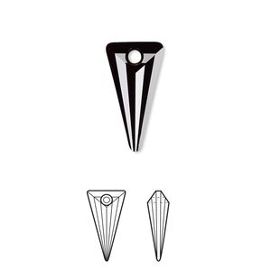Drop 1pk jet, Crystal Passions&reg; 18x10mm pendant spike 6480