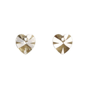 Drop 1pkg24 crystal bronze, Crystal Passions&reg; 10.3x10mm pendant heart 6228