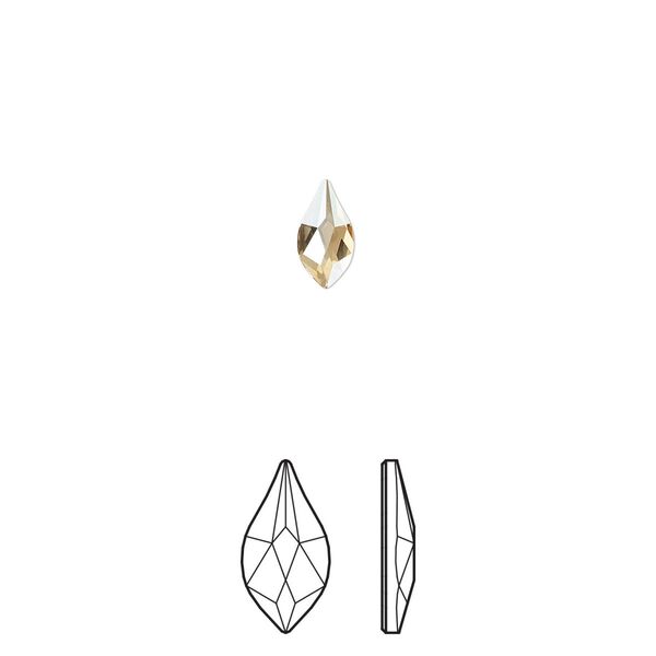 Flat back 288pk crystal golden shadow foil back, Swarovski&reg; 7.5x4mm flame 2205 image number 0
