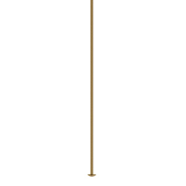 Head pin 1pkg100 gold-plated, 4 inch, 21 gauge brass antique image number 0