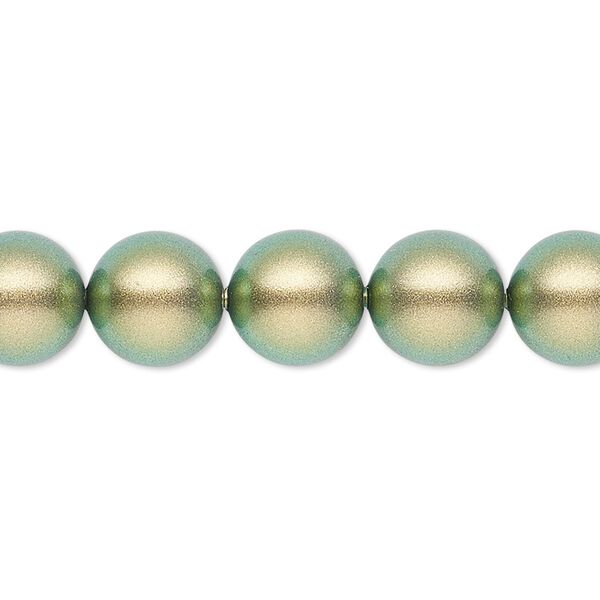 Pearl 100pk iridescent green, Swarovski&reg; 10mm round 5810 image number 0