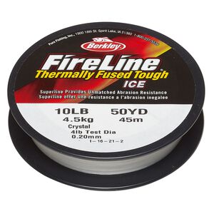 Thread, Berkley&reg; FireLine&reg;, high-modulus polyethylene, 8-fiber braid, crystal, 0.20mm diameter, 10-pound test. Sold per 50-yard spool.