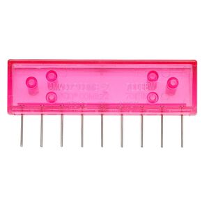 Amaco&reg; marbling comb, steel and plastic, semitransparent pink and silver, 3-1/2 x 1-1/2 x 1/2 inch, 9 tooth. Sold individually.
