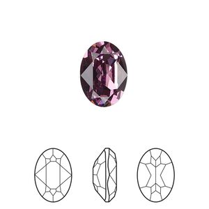 Fancy stone 1pk iris foil back, Crystal Passions&reg; 14x10mm oval 4120