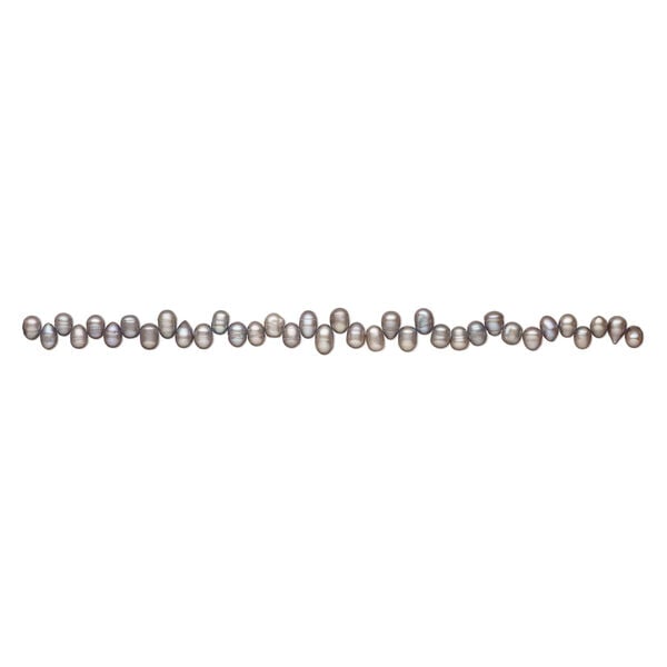 Freshwater pearl 1pkg1, top-drilled rice, 14 inch silver peacock 7x6mm-11x7mm cultured image number 1