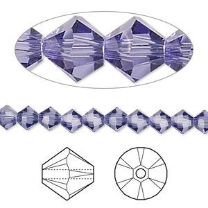 Bead 144pk tanzanite, Crystal Passions&reg; 5mm bicone 5328