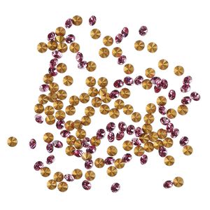 Chaton 144pk rose foil back, Crystal Passions&reg; PP17 rose round