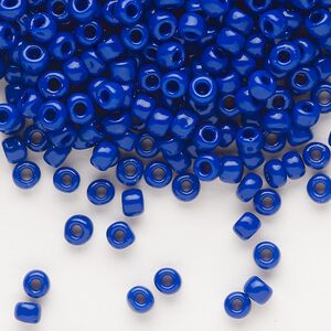Seed bead, Dyna-Mites&trade;, glass, opaque dark blue, #6 round. Sold per 40-gram pkg.