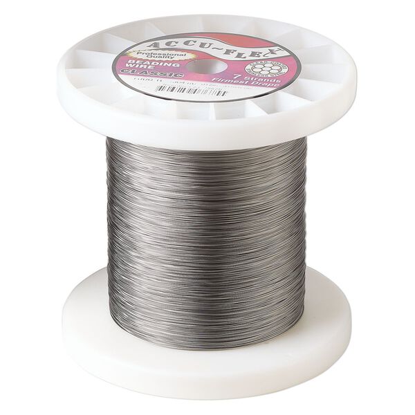 Beading wire, Accu-flex&reg;, nylon and stainless steel, clear, 7 strand, 0.012-inch diameter. Sold per 1,000 ft spool. image number 0