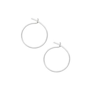 Hoop, silver-plated brass, 12mm round, 23 gauge. Sold per pkg of 5 pairs.