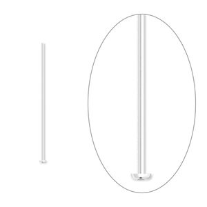 Head pin 1pkg1000 silver-plated, 1 inch, 24 gauge brass