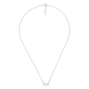 Chain 1pkg1 sterling silver 3-link connector, 25x4mm necklace component / springring clasp, clear cubic zirconia 18 inch