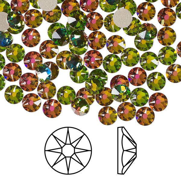 Flat back 1440pk crystal vitrail medium foil back, Swarovski&reg; 4.6-4.8mm rose round SS20 2088 image number 0