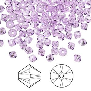 Bead 144pk violet, Crystal Passions&reg; 4mm bicone 5328