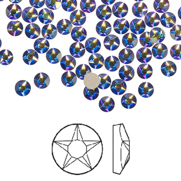 Flat back 1440pk crystal AB foil back, Swarovski&reg; 3.8-4mm round SS16 2100 image number 0