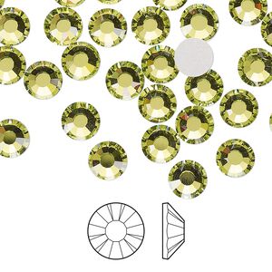 Flat back 24pk limecicle foil back, Preciosa MAXIMA Czech crystal rhinestone 6.3-6.5mm chaton rose round SS30