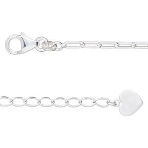 Chain 1pkg1 sterling silver cable, 2.5mm cut / lobster claw clasp, 16 inch