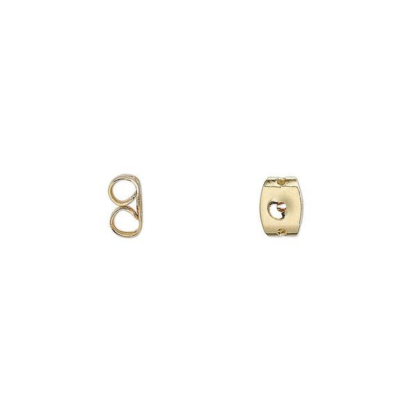 Earnut 1pkg500 gold-plated, 6x5mm, stainless steel 250 pair image number 0