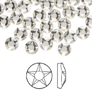 Flat back 12pk crystal foil back, Crystal Passions&reg; 6.32-6.5mm round SS30 2100