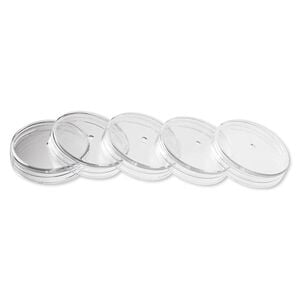 Organizer cap, Space Saver, plastic, clear, 1-5/8 inch round. Sold per pkg of 5.