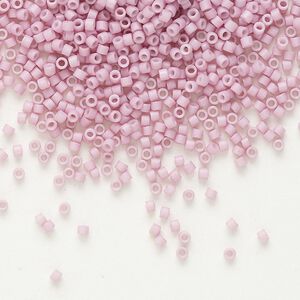Seed bead, Delica&reg;, glass, pkg/250g, #11 round, opaque matte glazed luster dusty orchid (DB-0355).