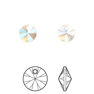 Drop 144pk crystal shimmer, Swarovski&reg; 8mm pendant mini disk 6428