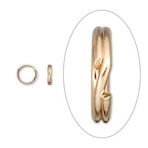 Split ring 1pkg10 14Kt gold-filled, 6mm round, 5mm inside diameter