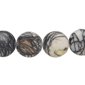 Black silk stone (onyx marble) 1pkg1, matte round bead natural 15.5-16 inch 10mm
