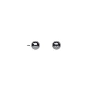 Hemalyke&trade; 1pkg4, half-drilled round bead 4mm