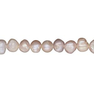 Pearl, cultured freshwater, mauve, 6-7mm flat-sided potato, D- grade, Mohs hardness 2-1/2 to 4. Sold per 15-inch strand.