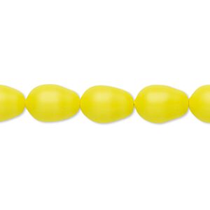 Pearl 10pk neon yellow, Crystal Passions&reg; 11x8mm pear 5821