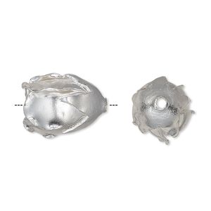 Cone, Hill Tribes, silver-plated copper, 17x13mm flower with 7.5mm inside diameter. Sold individually.