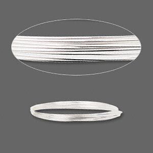 Wire, sterling silver, half-hard, round, 20 gauge. Sold per pkg of 5 feet.