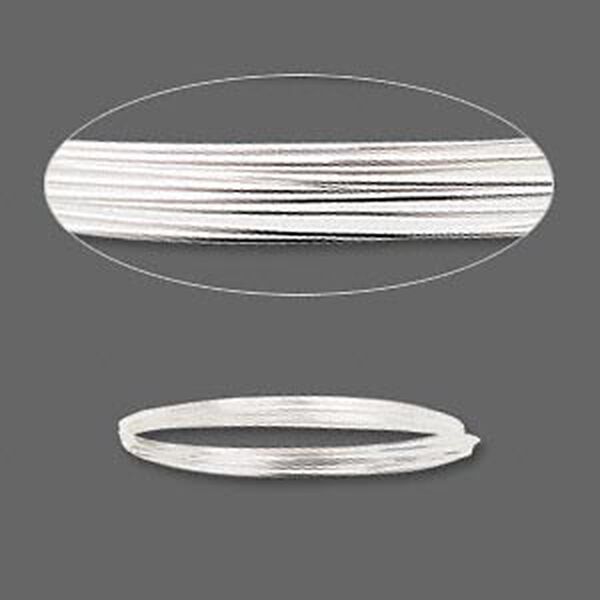 Wire, sterling silver, half-hard, round, 20 gauge. Sold per pkg of 5 feet. image number 0