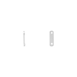Spacer bar, sterling silver, 8.5x2.5mm 2-strand, 6mm hole to hole. Sold per pkg of 10.
