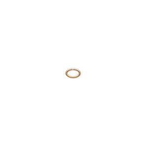 Jump ring 1pkg100 gold-plated, 4.5x3mm oval, 22 gauge / 3.2x2mm inside diameter / brass