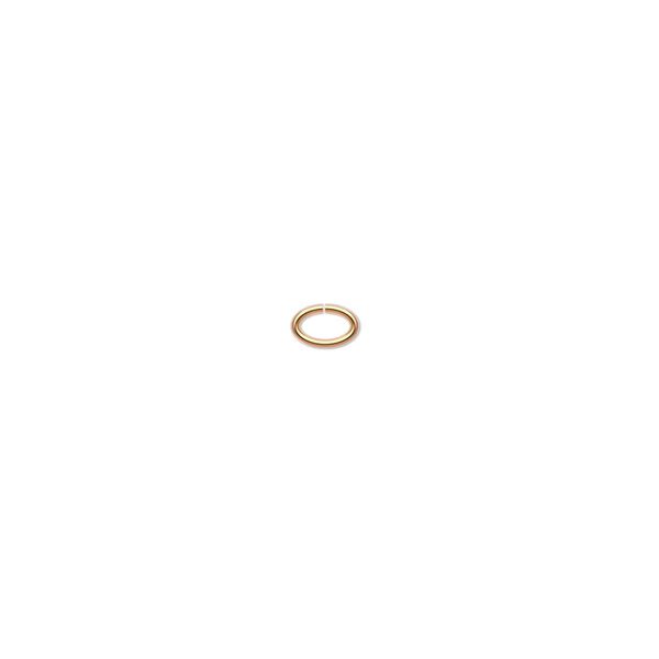 Jump ring 1pkg100 gold-plated, 4.5x3mm oval, 22 gauge / 3.2x2mm inside diameter / brass image number 0