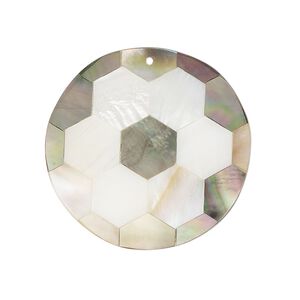 Focal, black lip shell / gold lip shell / mother-of-pearl shell (assembled) 1pkg1, 30mm single-sided round.