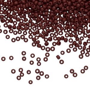 Seed bead, TOHO BEADS&reg;, glass, pkg/50g, #11 round, opaque frosted oxblood (TR-11-46F).