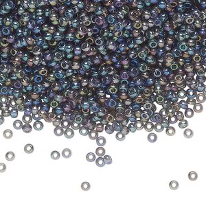 Seed bead, Preciosa Ornela Czech glass, pkg/50g, #11 rocaille, translucent rainbow grey, (41010).